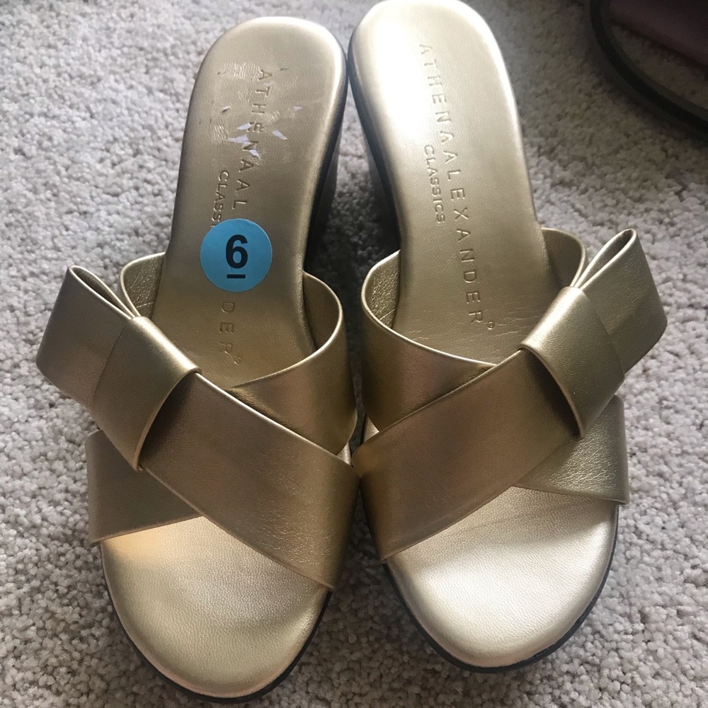 New without tags gold wedges